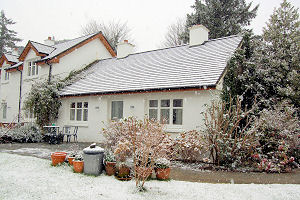 snow outside of the house 