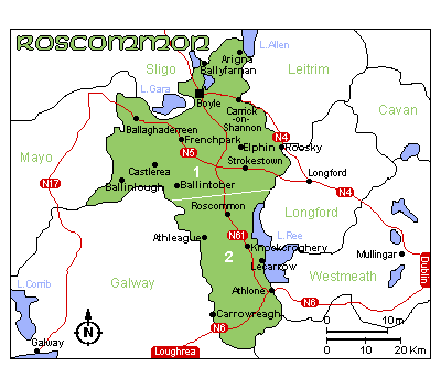 Map of Roscommon
